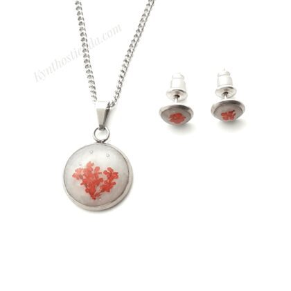 CONJUNTO Micro Flores Rojas - Acero Q.