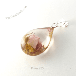 Dije Gota Rosa Rococó - Plata 925