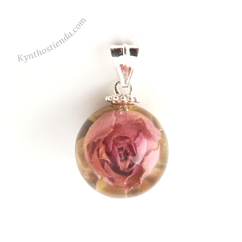 Dije Esfera 20 mm - Rosa Rococó - Plata 925