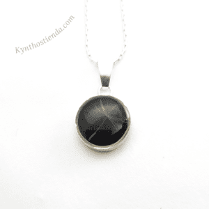 Dije 12 mm y Cadena de 50 cm "Colección Dientes de León" Plata 925