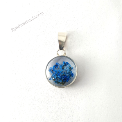 Dije Colección Micro Flores Azules 12 mm - Plata 925