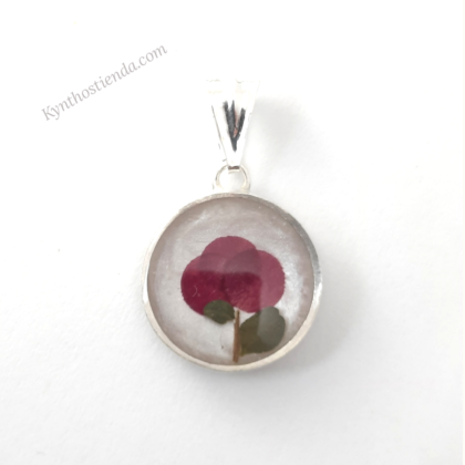 Dije Pétalos de Rosa Rococó Roja- Plata 925