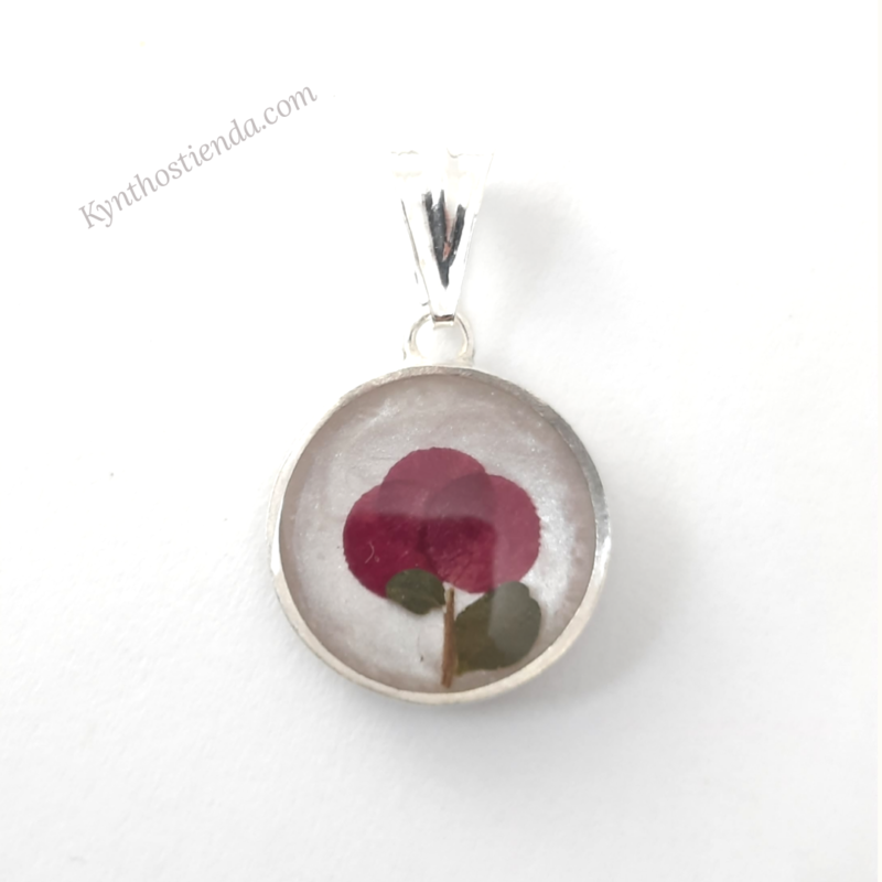Dije Pétalos de Rosa Rococó Roja- Plata 925