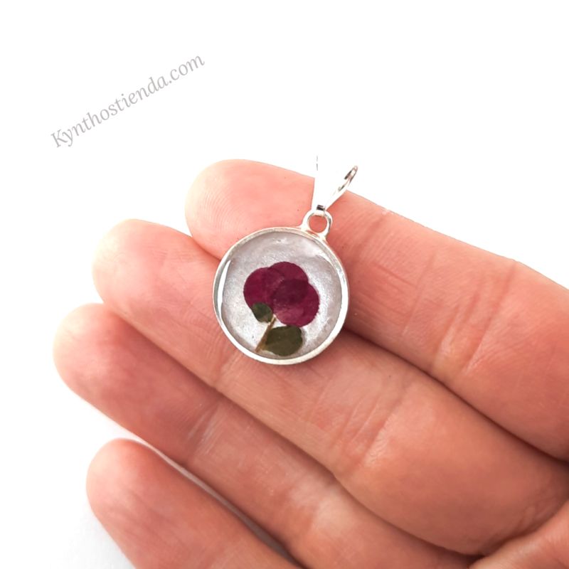 Dije Pétalos de Rosa Rococó Roja- Plata 925