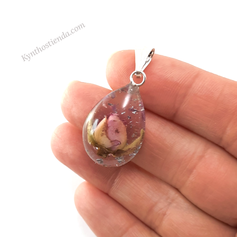 Dije Gota - Rosa Rococó - Plata 925
