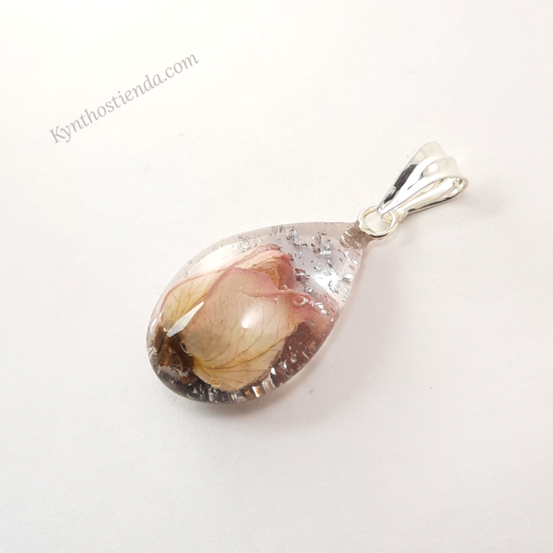Dije Gota - Rosa Rococó - Plata 925