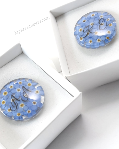 Broche Personalizado con Nomeolvides - 25 mm