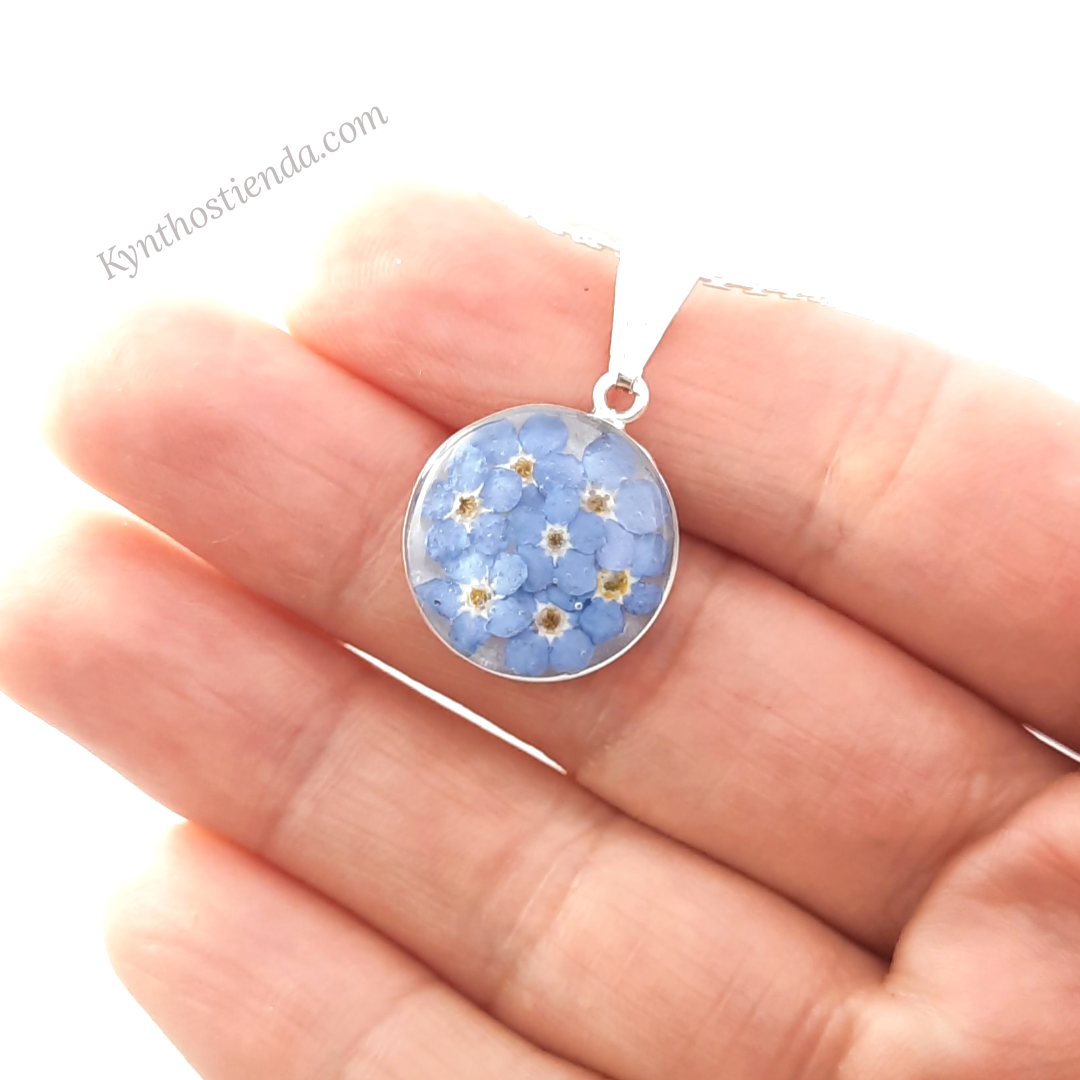 Dije 1,6 cm y Cadena 45 cm "Colección NomeOlvides" Plata 925