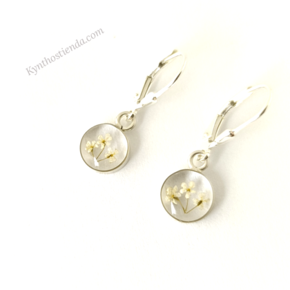 Aros Microflores Blancas - Colección Pureza - Plata 925