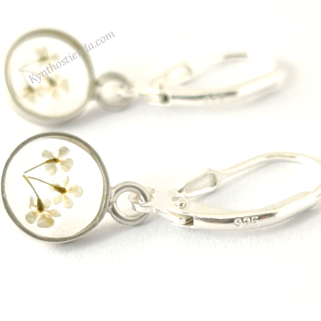 Aros Microflores Blancas - Colección Pureza - Plata 925