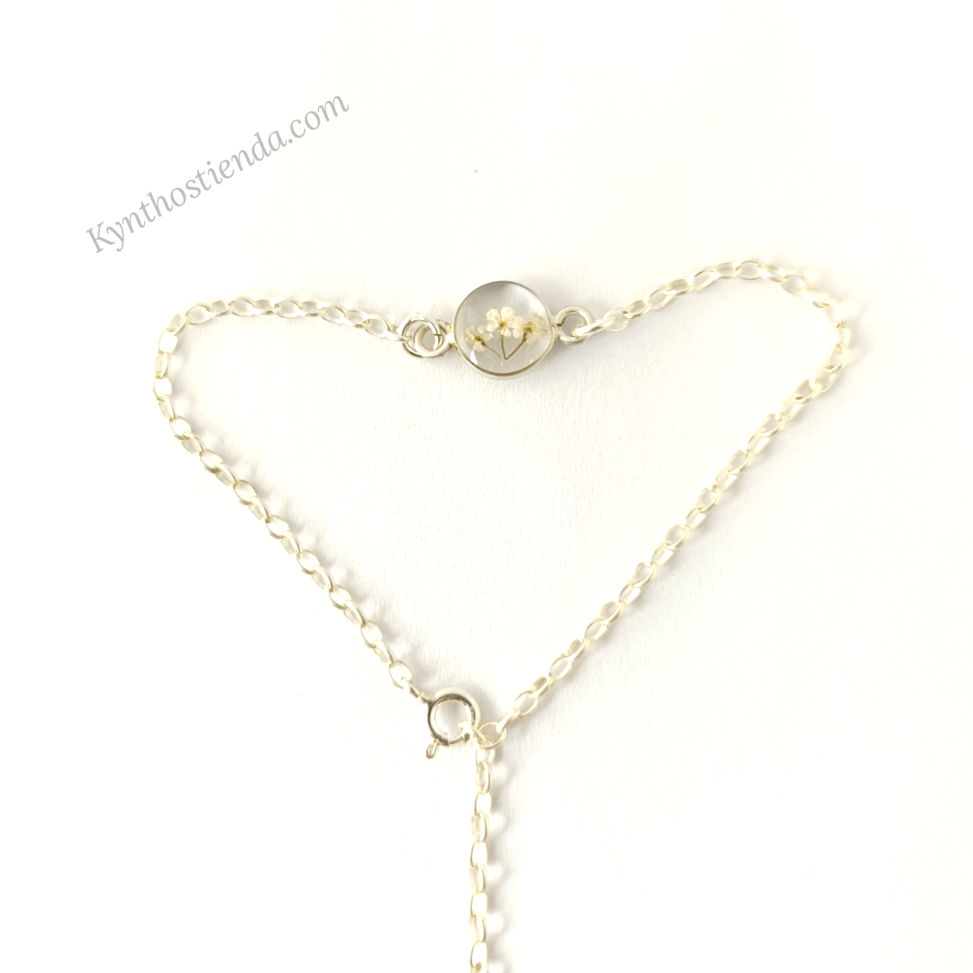Pulsera Microflores Blancas - Colección Pureza - Plata 925